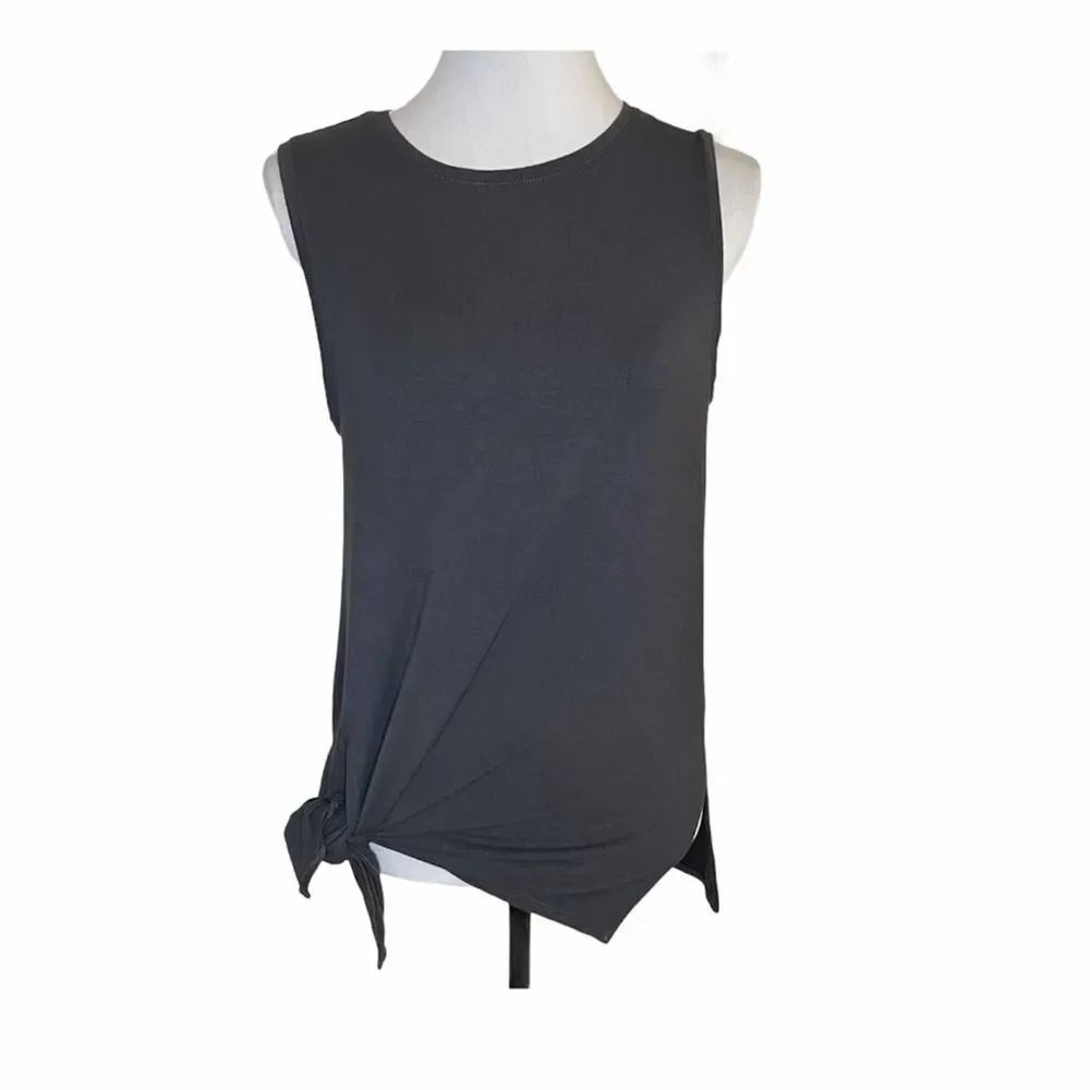 Fabletics Split Tank Workout Tank Gray Size XS